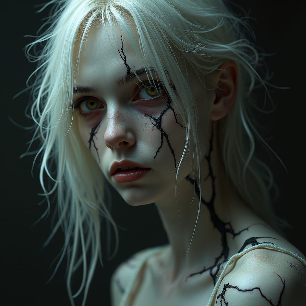 Ethereal Woman in Dark Mystical Atmosphere