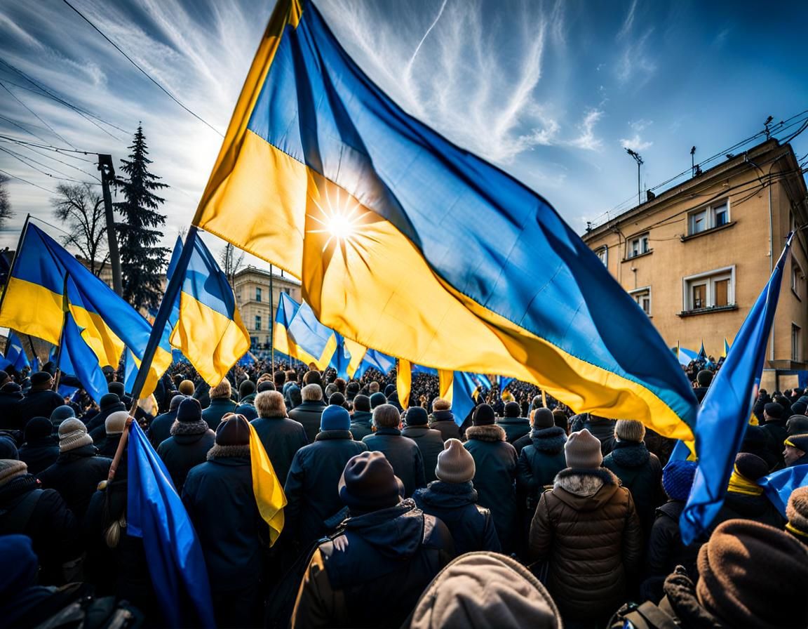 Ukrainians in Mariupol Protesting and Fighting Against Red Fascist Russian Occupation. Slava Ukraini!