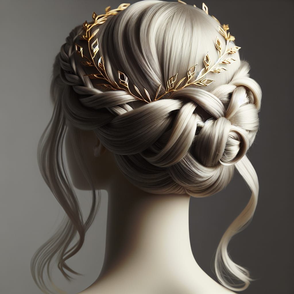 Ancient Greek Hairstyle with Golden Bands