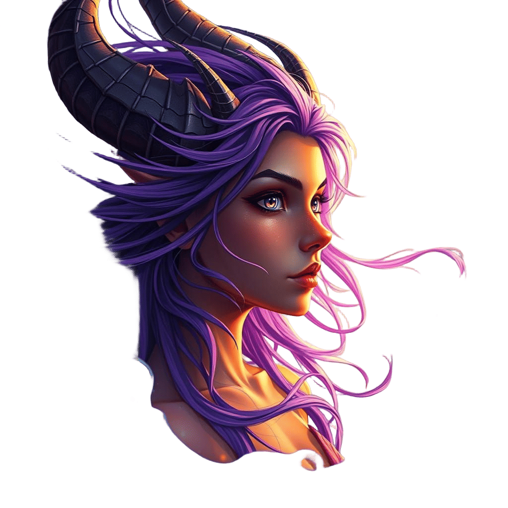 Ethereal Fantasy Girl in Deep Cosmic Colors