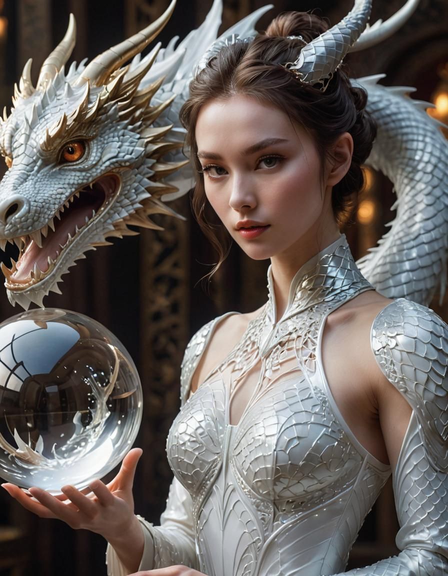 White dragon woman
