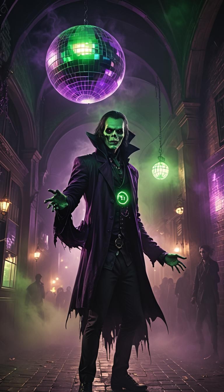 Vampire and Zombie Dance: A Dark Fantasy Illustration