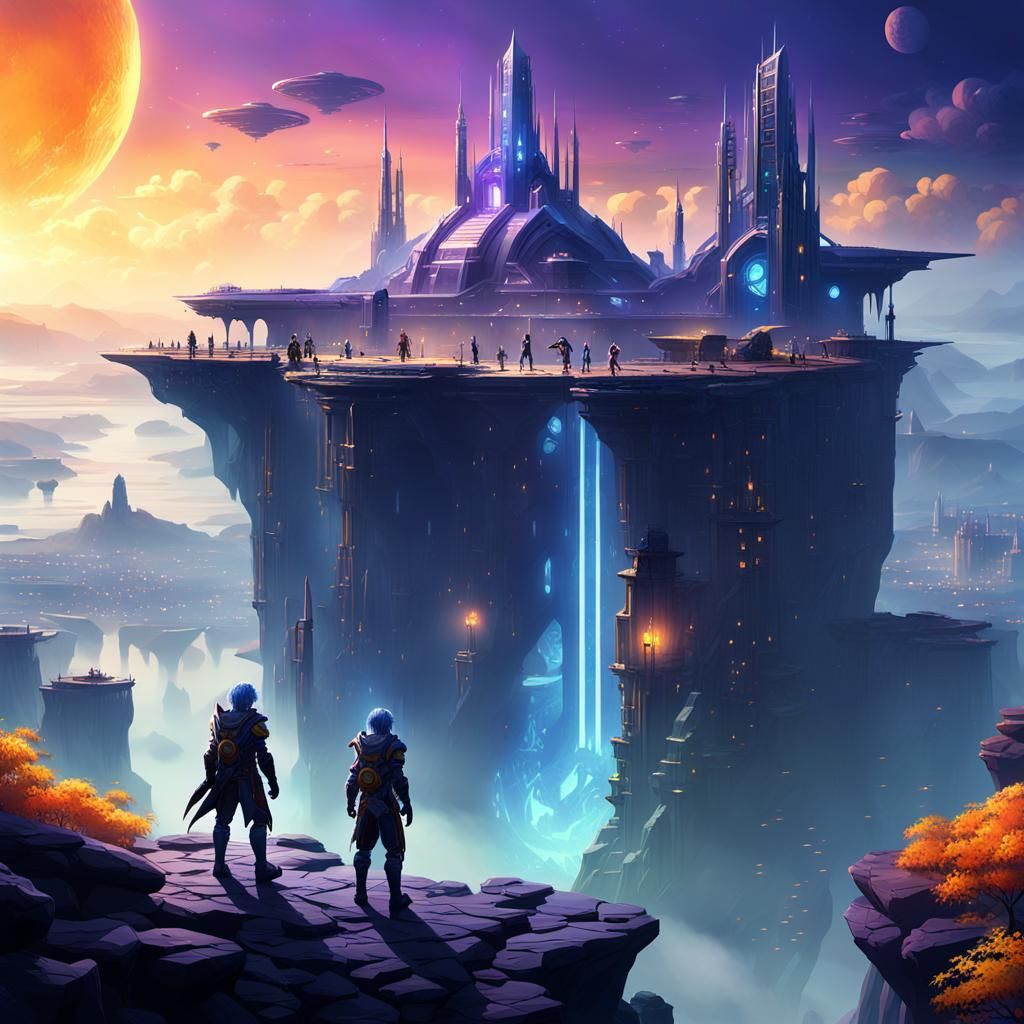 Alien City Overlook: Epic Fantasy Concept Art