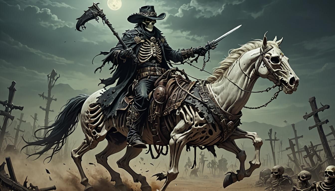 Undead Cowboy Lich on Skeleton Horse