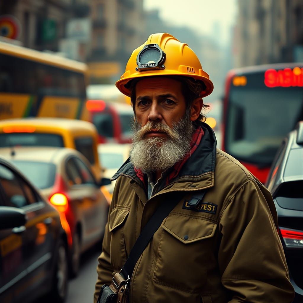 Geologist Navigates Busy City Traffic in Cinematic Style