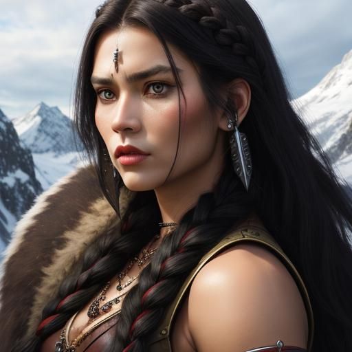 Fierce Viking Woman Portrait