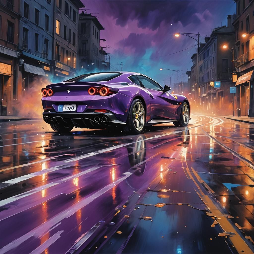 Ferrari Roma in Graffiti Art Style