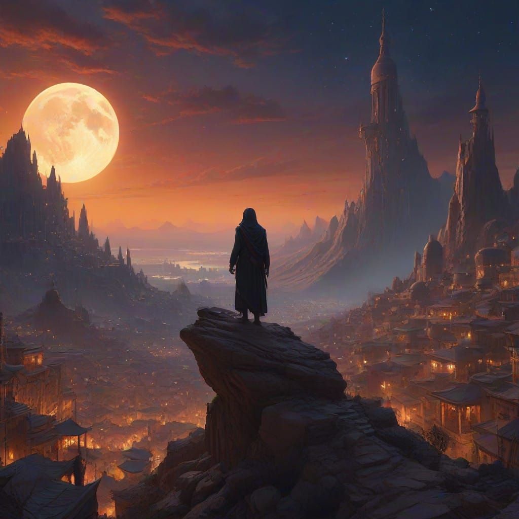 Epic Battle Scene in Ancient Arabian Nights