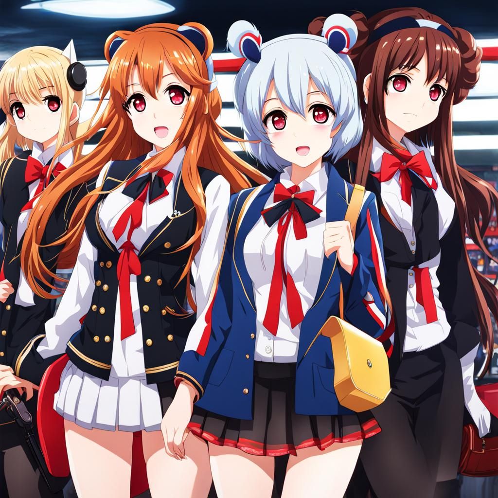 AI-Generated Anime Girls in Vibrant Style