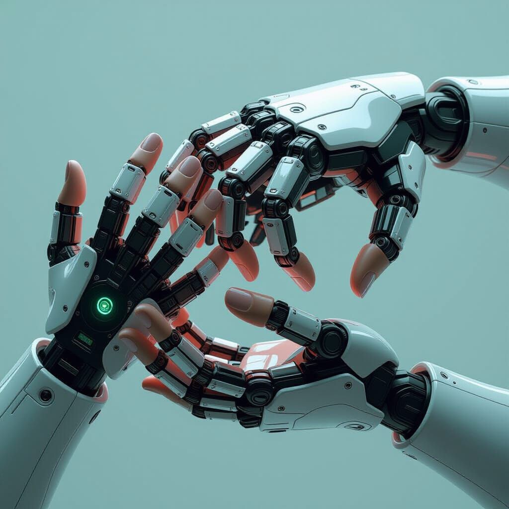 Futuristic Object Held by Realistic Human Hands