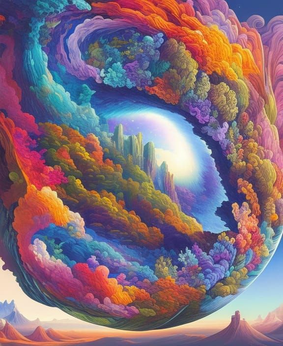 Stained Glass Earth Globe in Hyperdetailed Digital Art