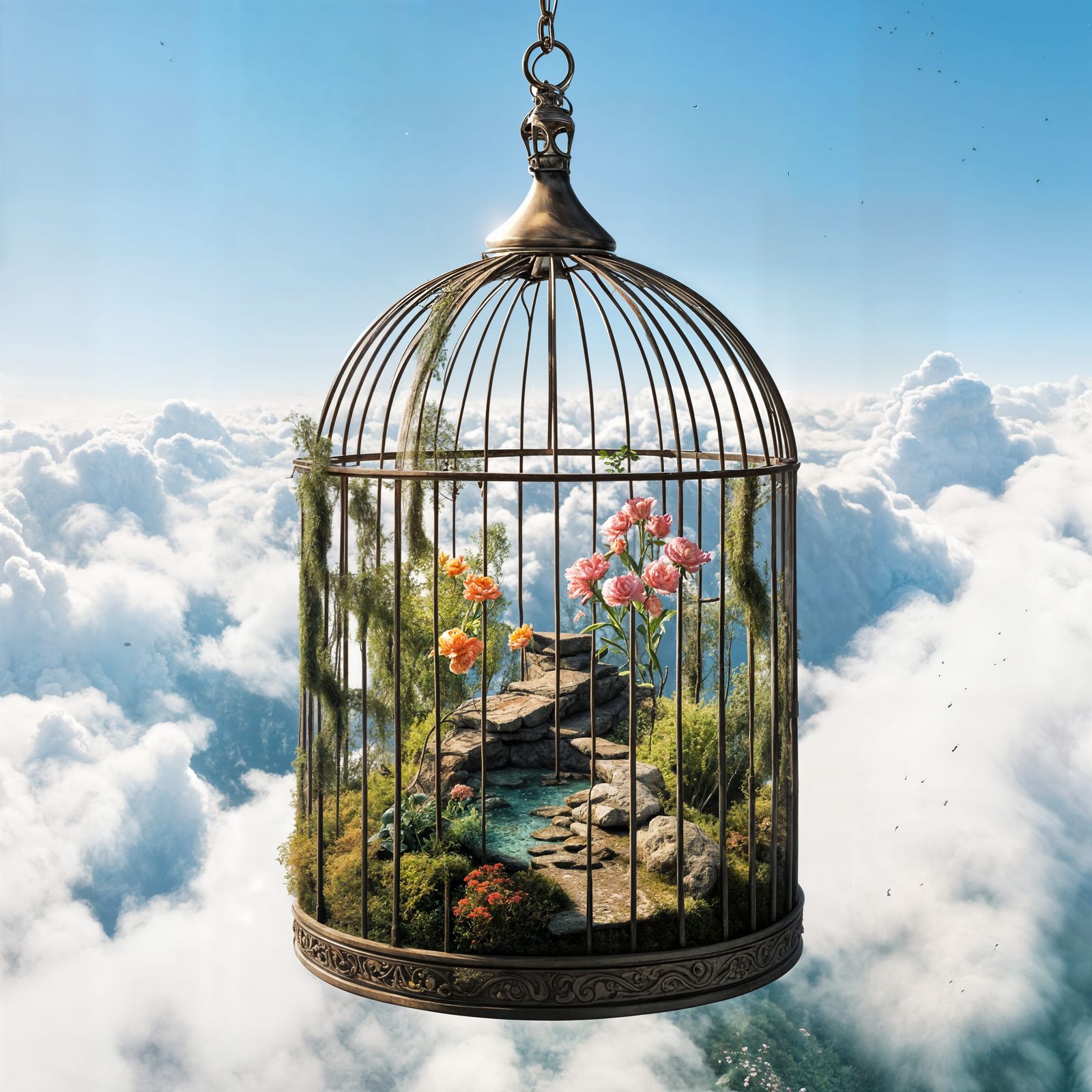 Miniature Garden in Birdcage Splash Art