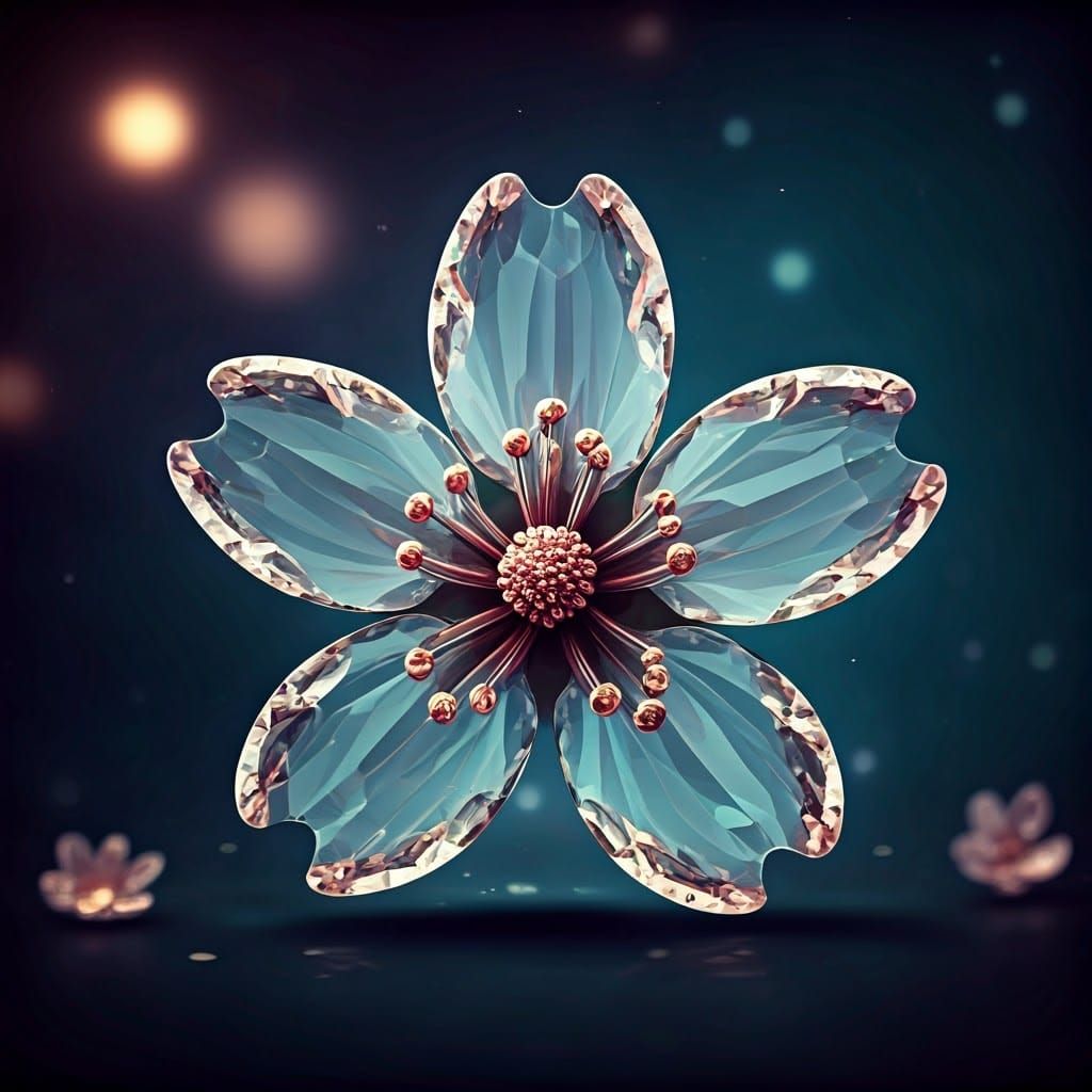 Crystal Cherry Blossom in Fantasy Concept Art Style