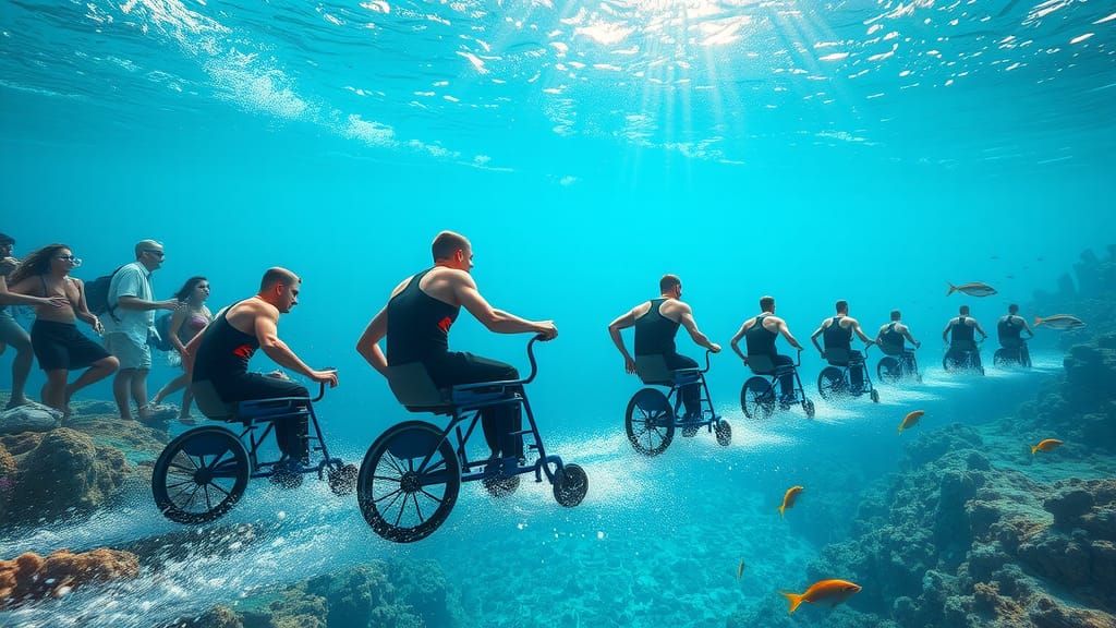 Underwater wheelchair race