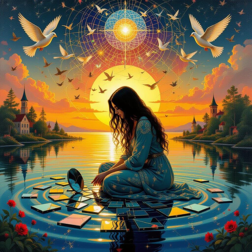 Psychedelic Floating City Inspired by Bosch and Haeckel