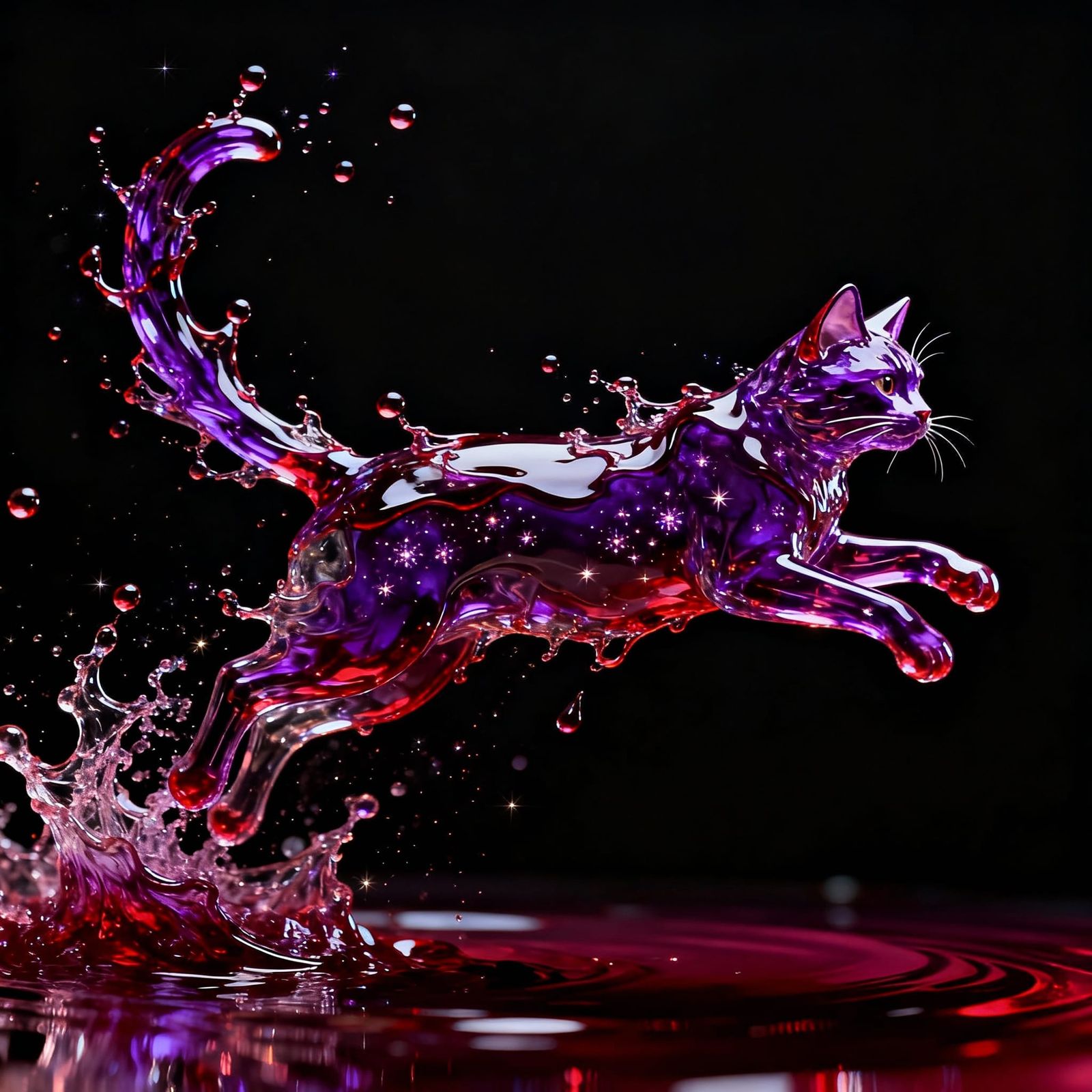 Liquid Wine Cat Splash Art