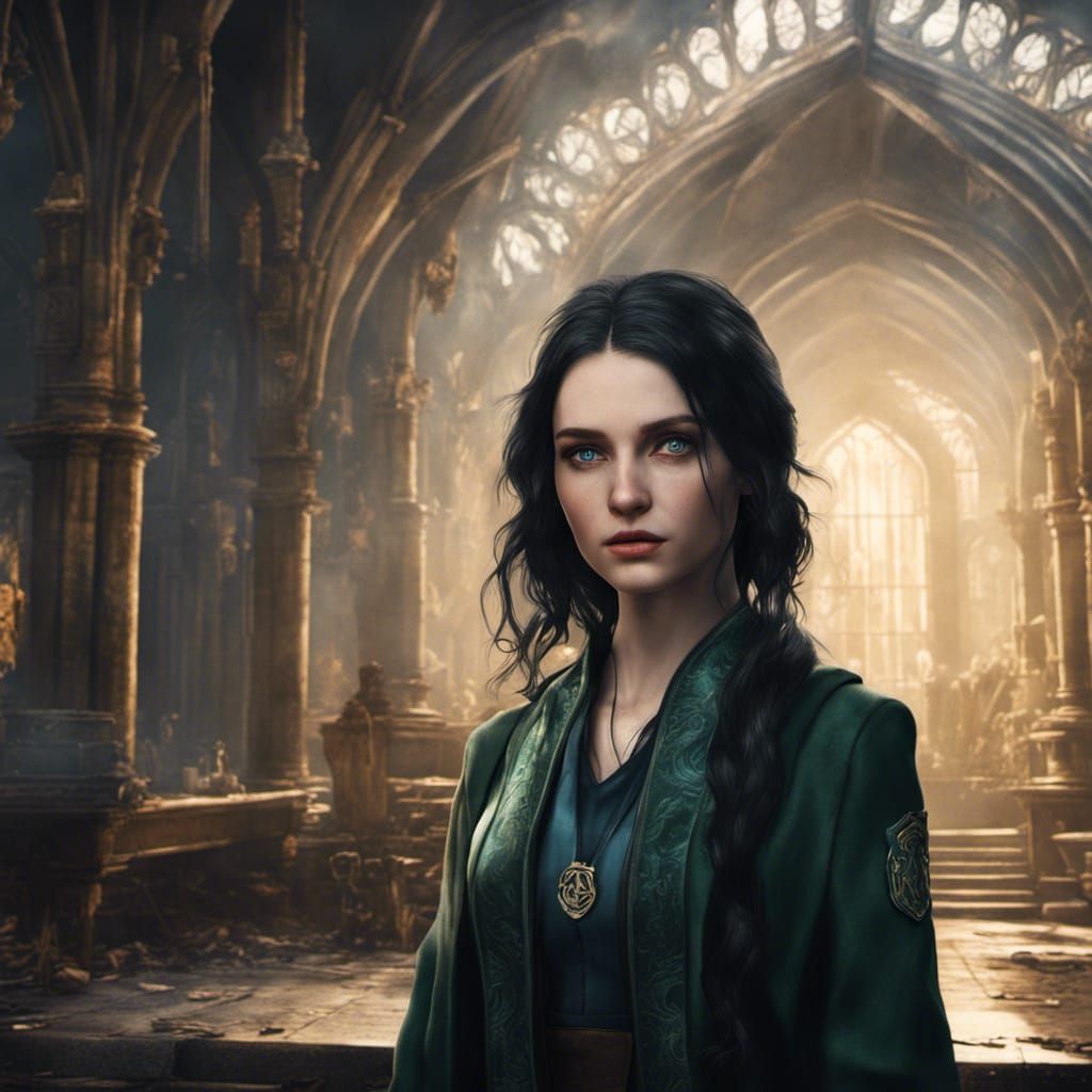 Slytherin Girl with Sirius Black: Fantasy Art