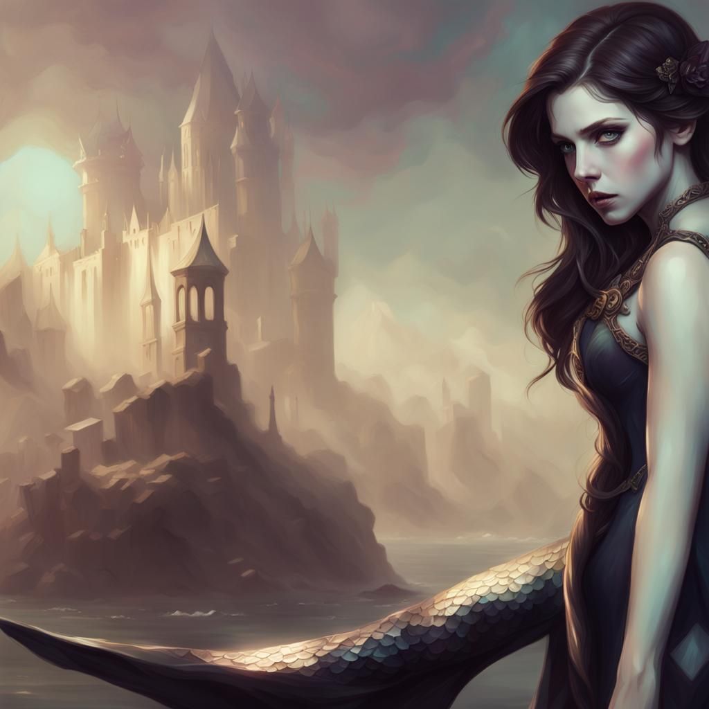 Gothic Mermaid Portrait of Anna Kendrick