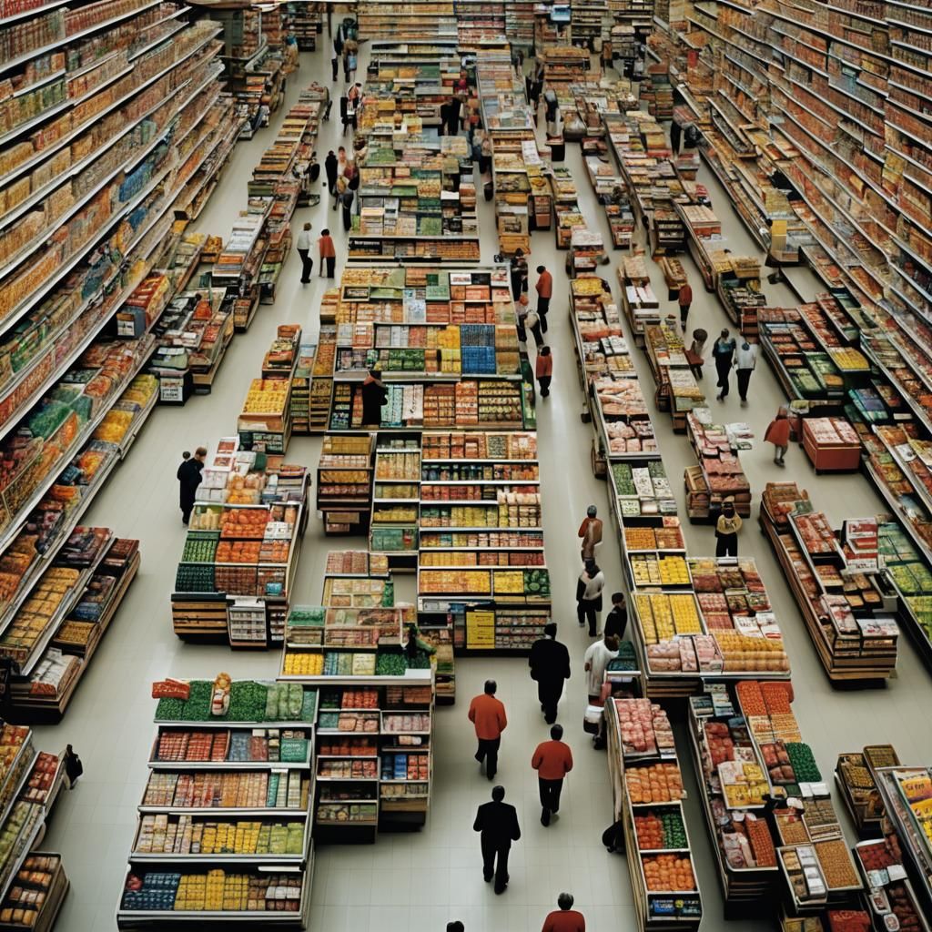 Supermarket Interior in Photographic Style