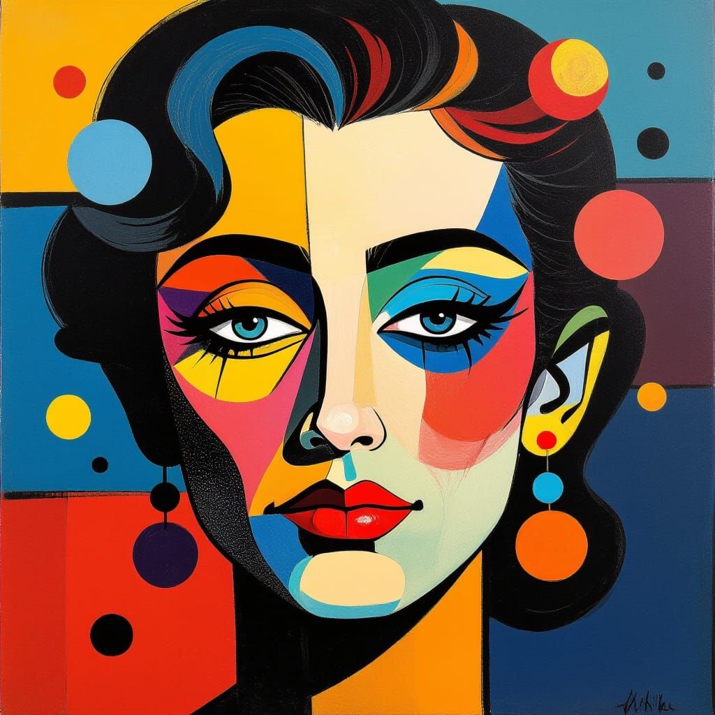 Surrealist Masterpiece: Dreamlike Face in Vibrant Hues