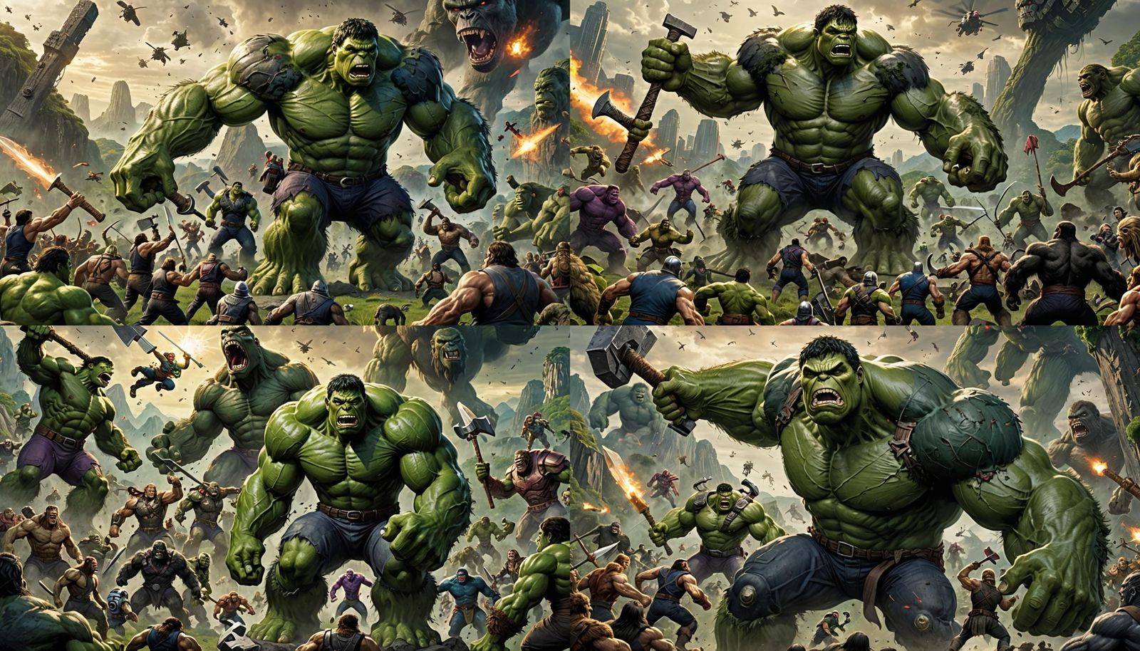 Giant Ape Carries Green Warrior Into Battle