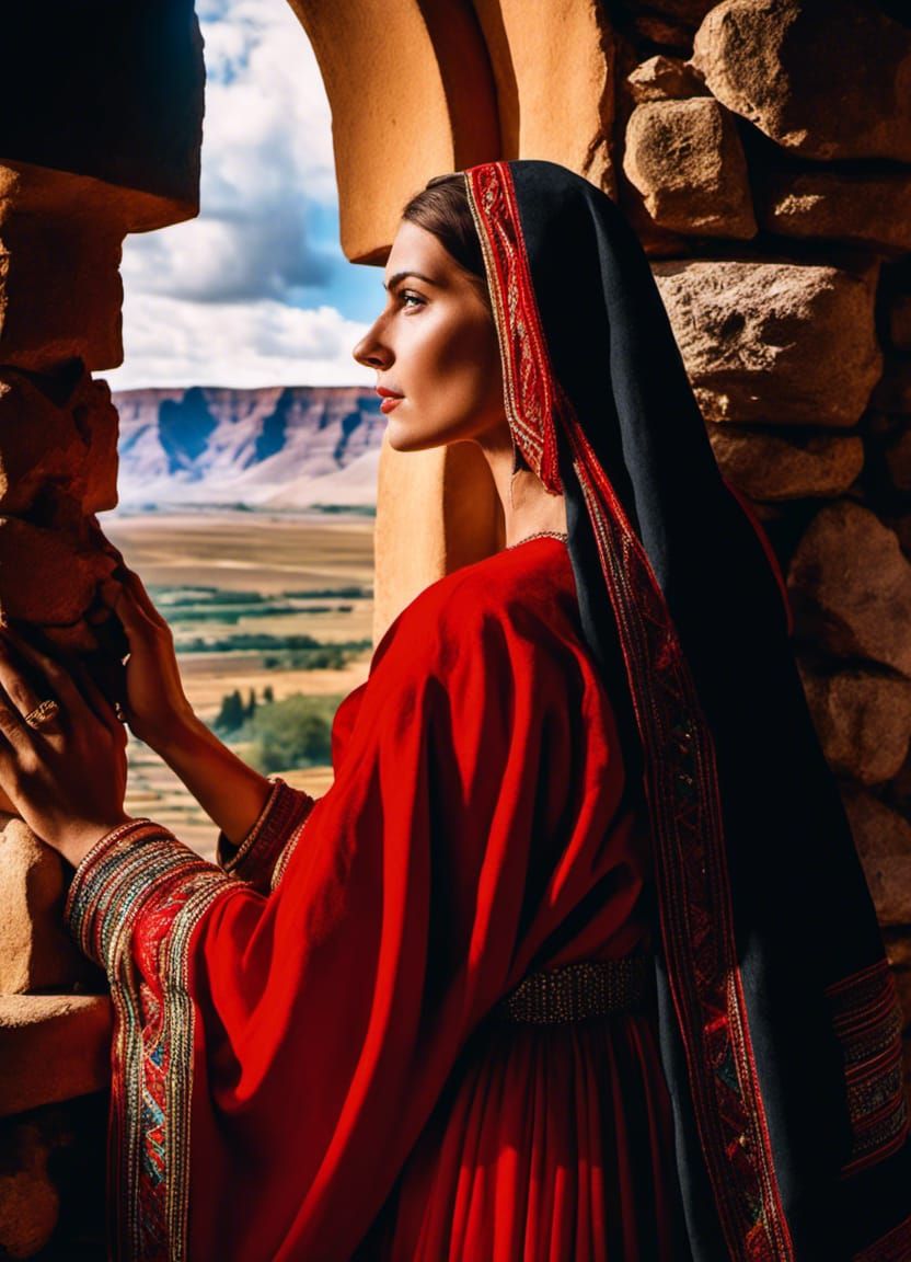 Jericho Woman with Scarlet Cord in Window