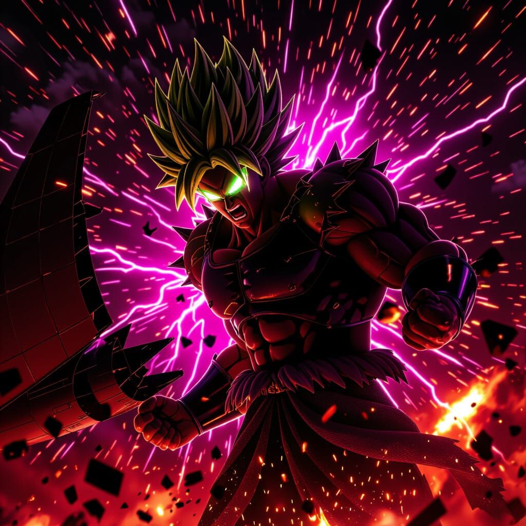 Colossal Super Saiyan Broly Crushes Jet in Epic 8K