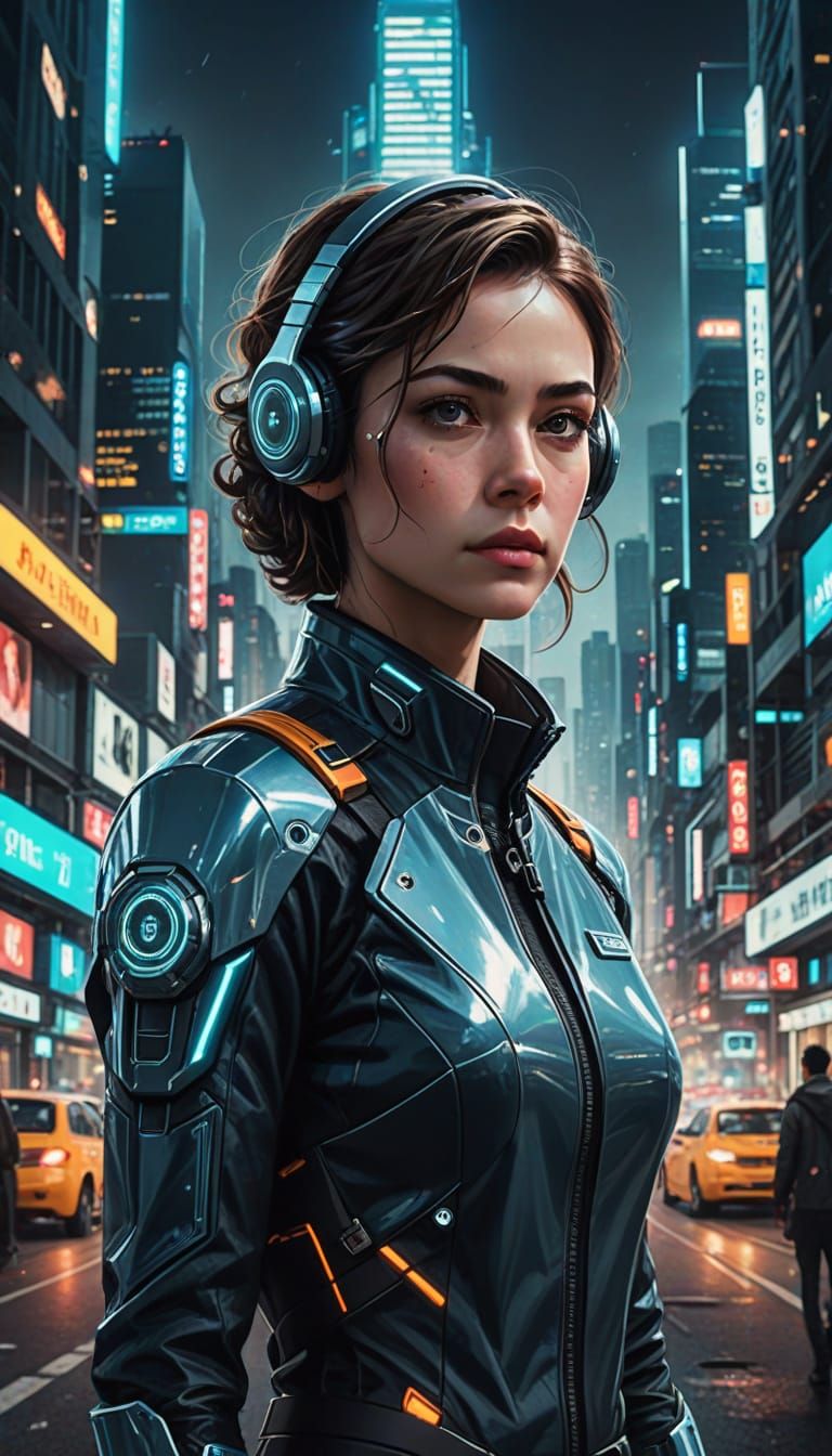 Futuristic Friday in a Neon-Lit Metropolis