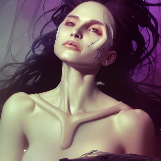 Death Portrait in Art Nouveau Style