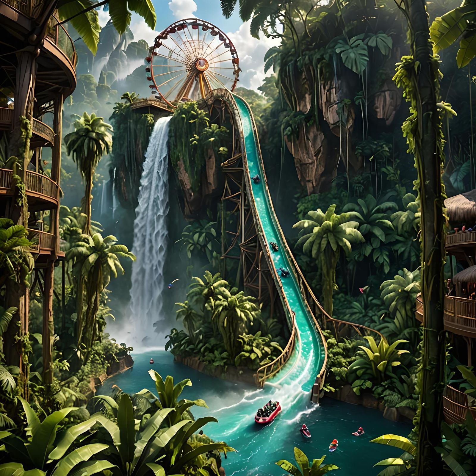 Futuristic Theme Park in Amazon Rainforest