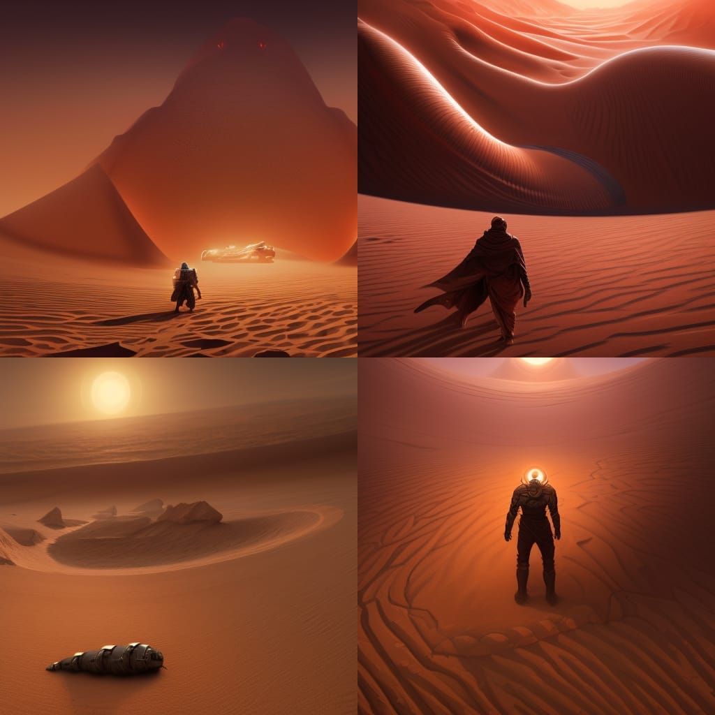 Arrakis Sandworm Emerges in Sci-Fi Desert