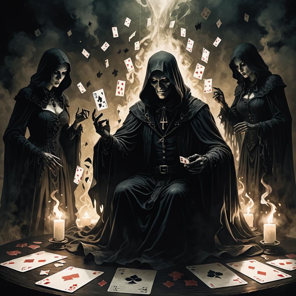 Dark Fantasy: Ghostly Spirits Rising from Cards
