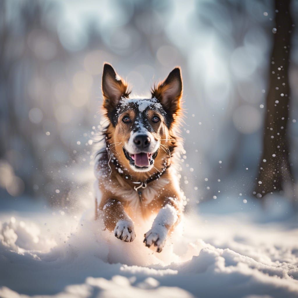 Dog's Winter Joy: Professional Photography