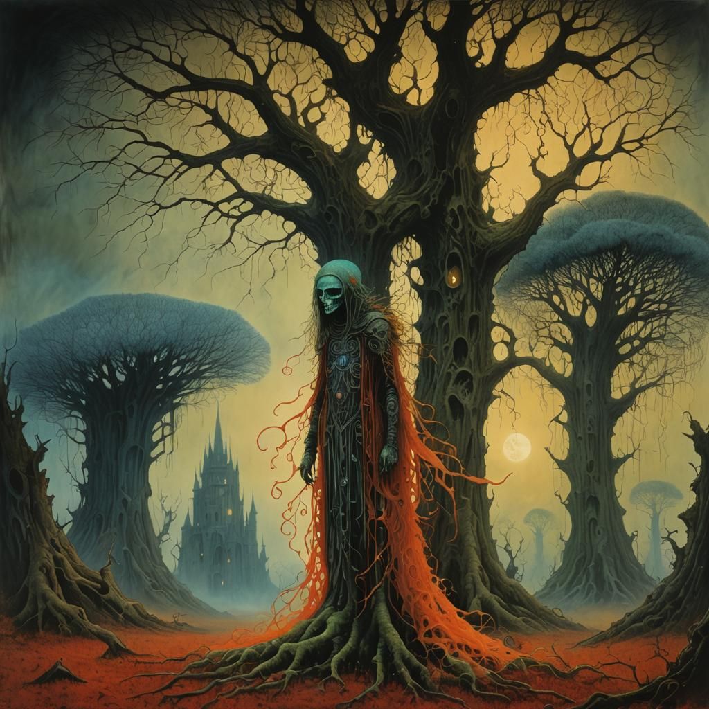 Intricate Fairy in Dark Surrealist Style