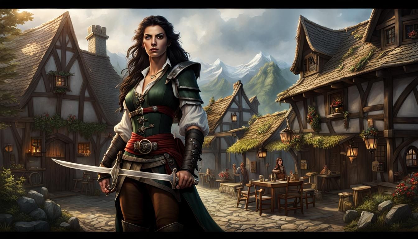 Dark Elf Pirate in Tavern: Hyper-Realistic Matte Painting