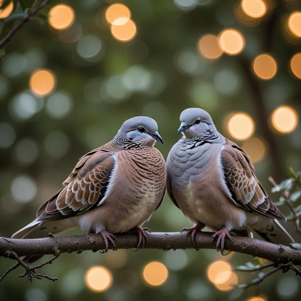 Turtle Doves in Soft Focus