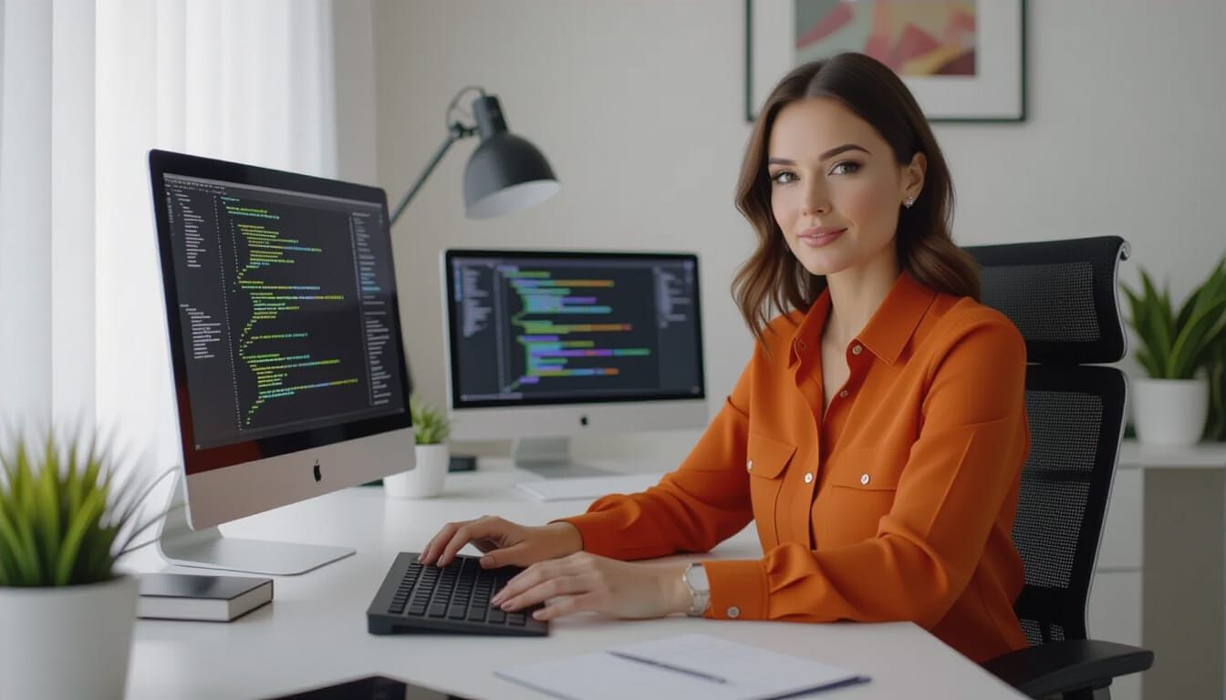 Freelancer Earning Money Using AI: Cinematic Still