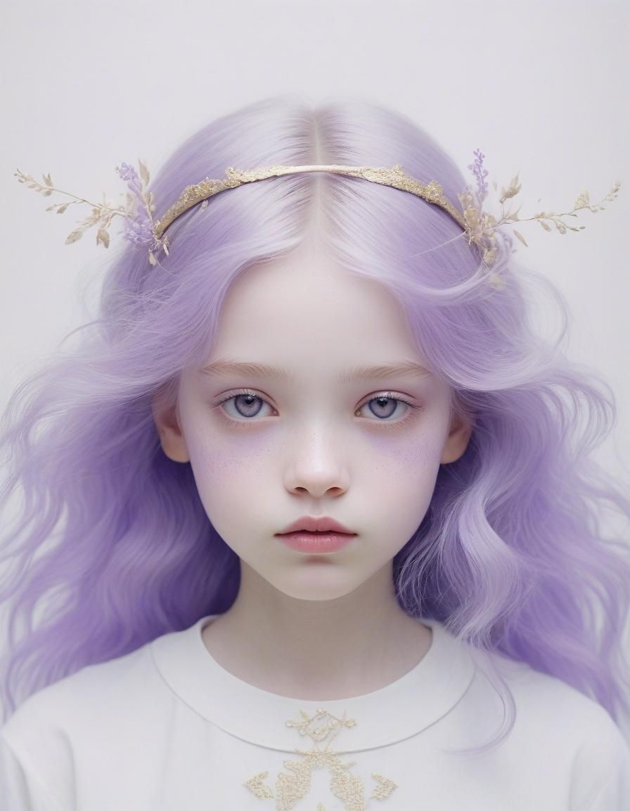Ethereal Girl in Dreamcore Style: Minimalist Portrait