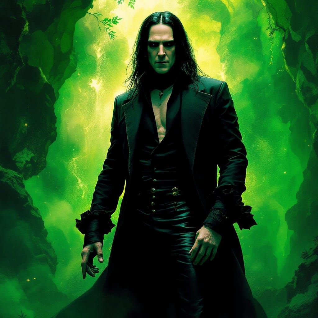 Emerald Forest Figure in Impressionist Style