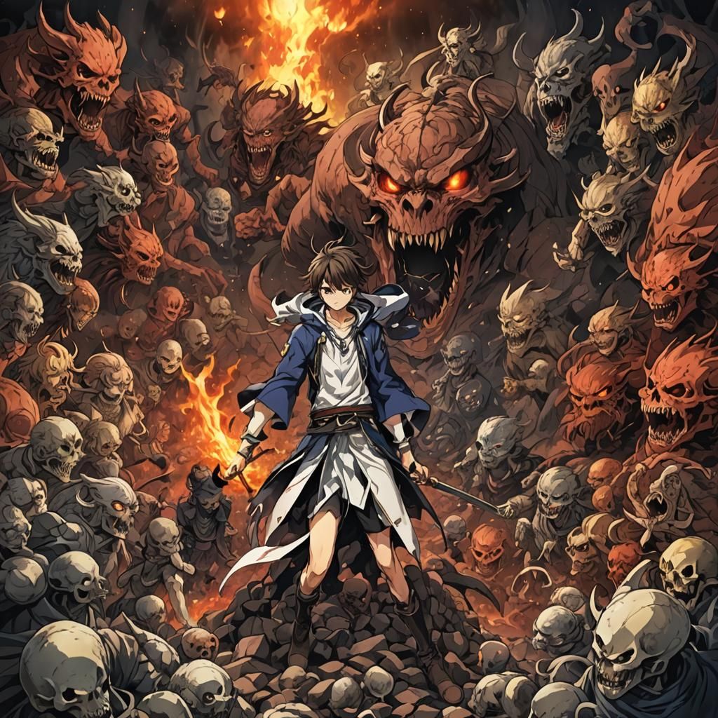 Anime Style Pit of Hell Illustration