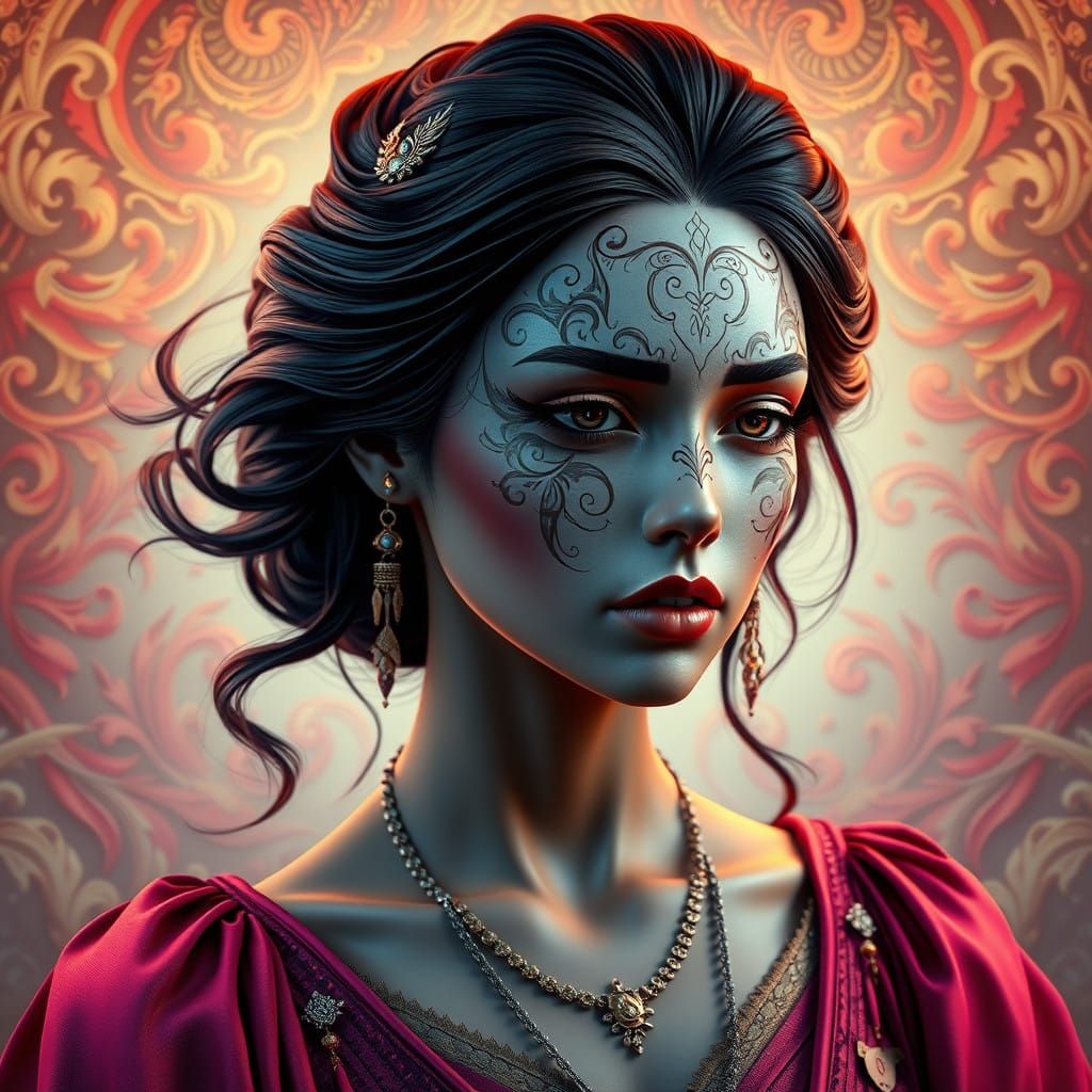 Regal, High-Fantasy Portrait of a Sorceress