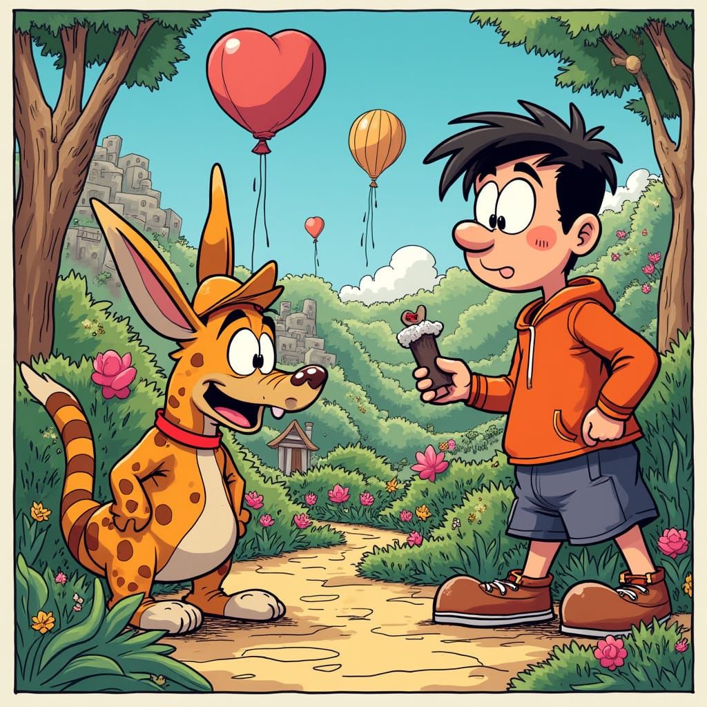 Vibrant Cartoon Compositions in Classic Comic Book Style