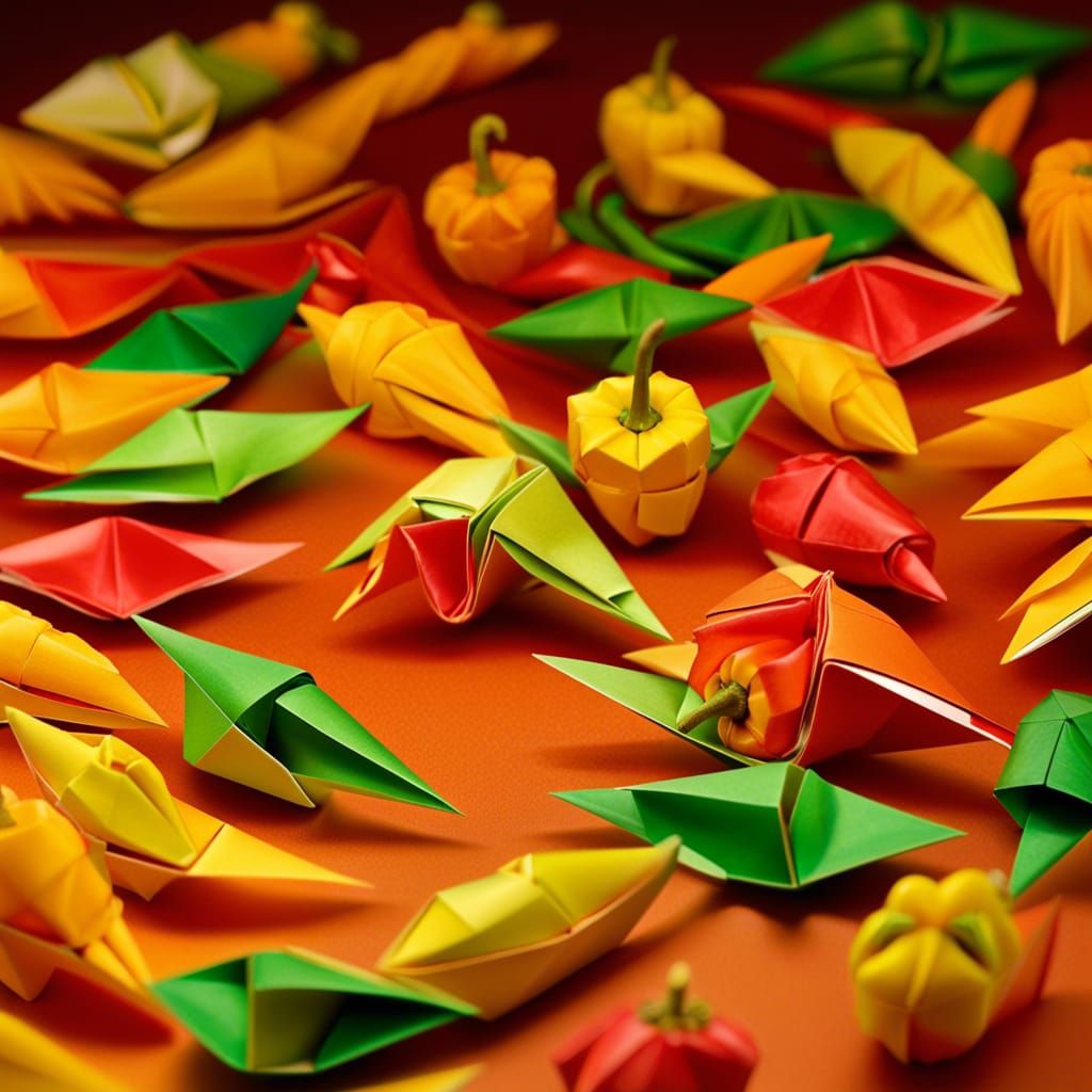 Fruit Origami: Intricate Paper Art in 8K