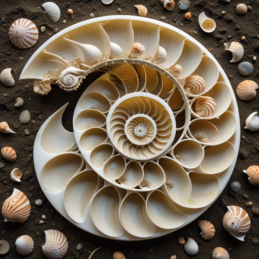 Mathematical Beauty of the Golden Spiral in Nautilus Shells