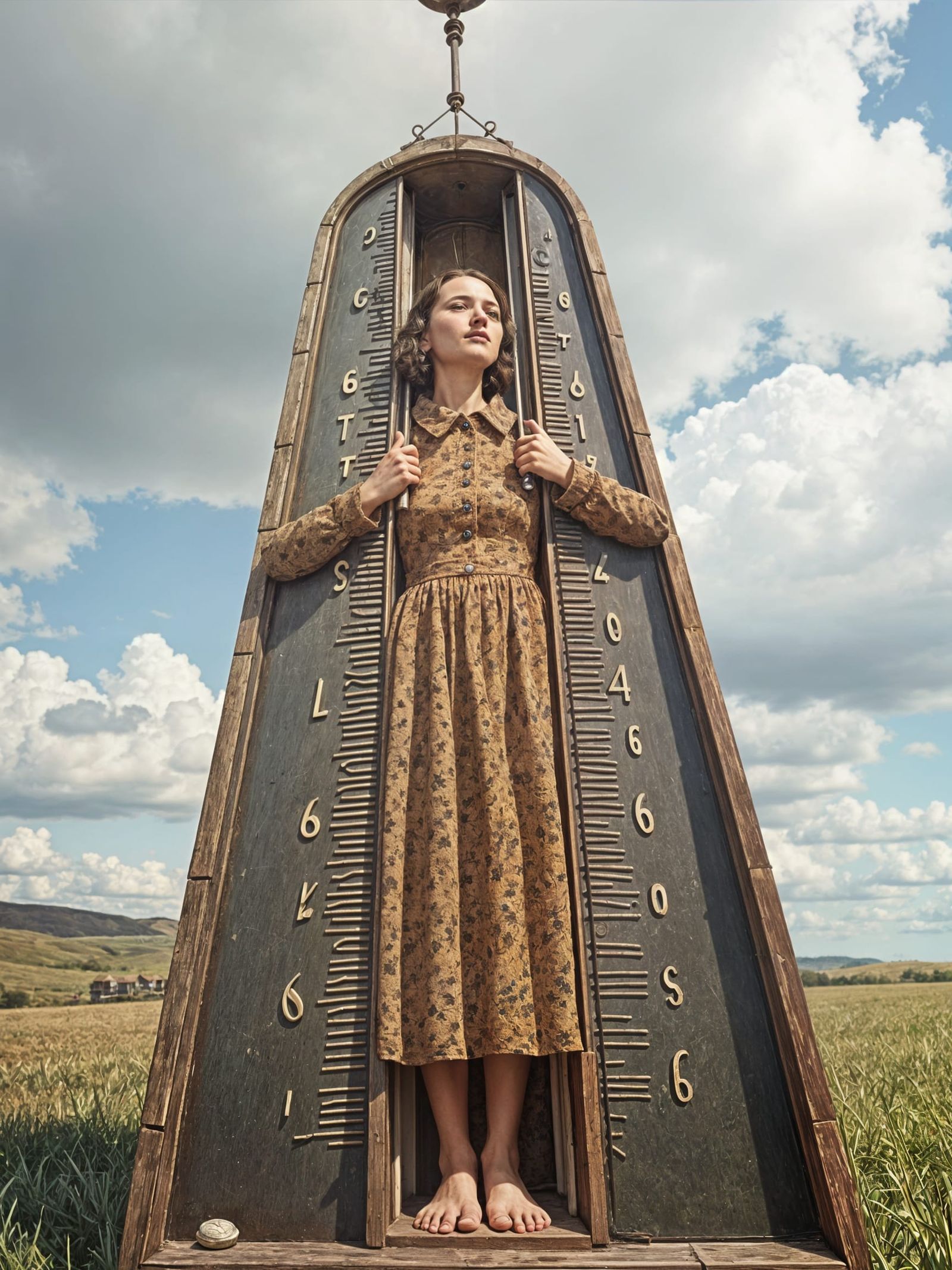 Person Trapped in Thermometer: Surreal Dadaist Image