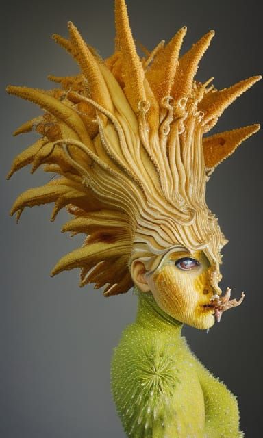 Celestial Woman Made of Sun and Moon Fritillaria