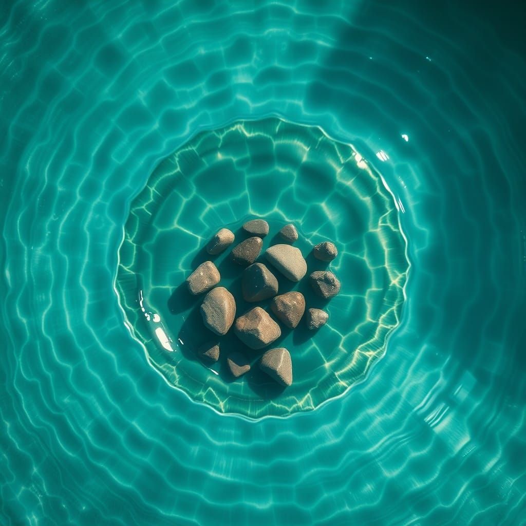 Cosmic Eye Nebula Mirror: Ethereal Water Galaxy