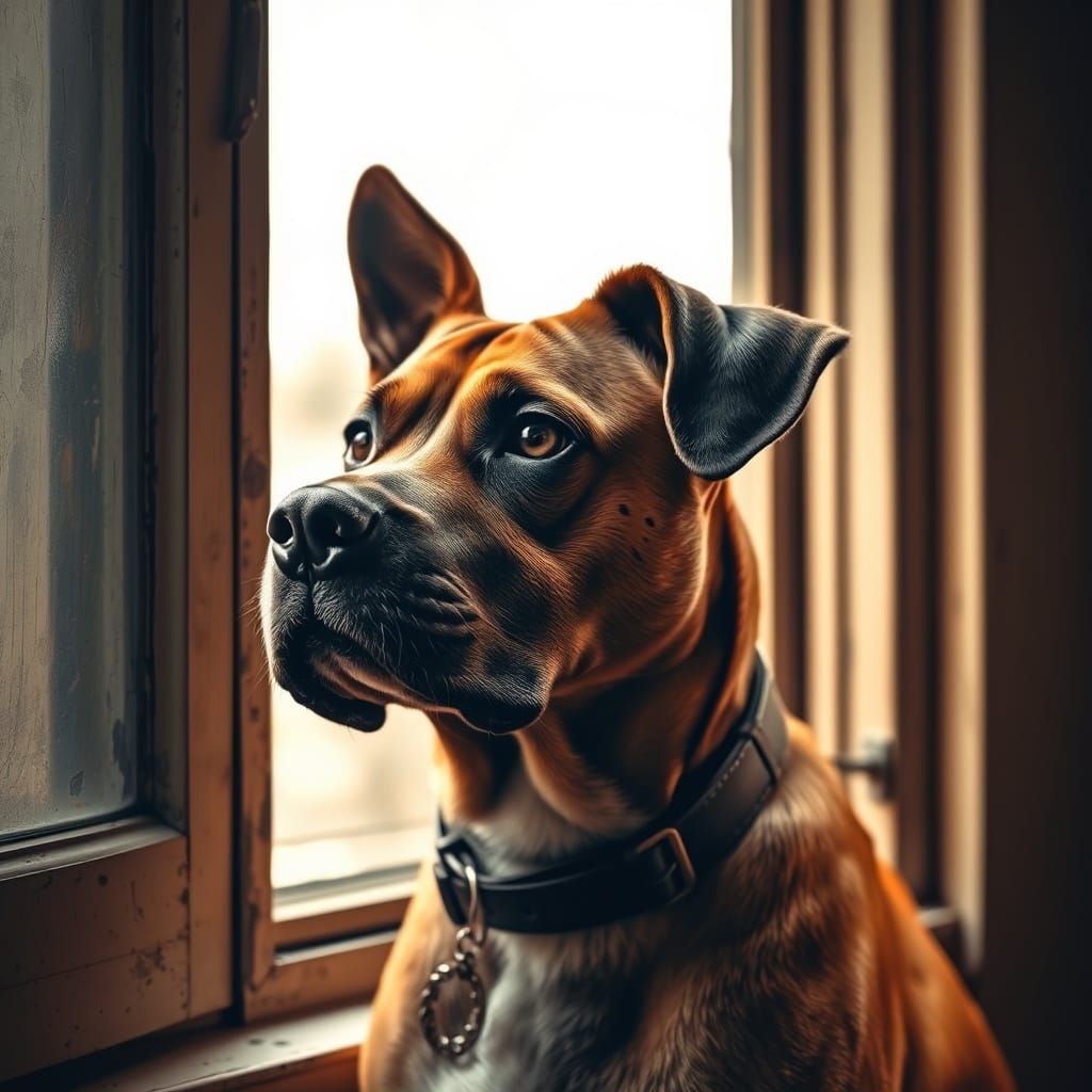 Dignified Dog in Sepia Tone