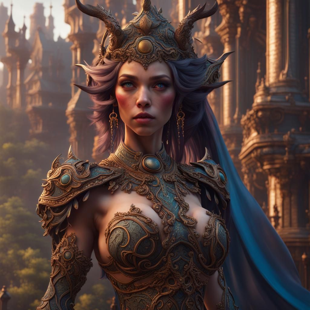 Fantasy Girl with Big Bottom in Detailed Digital Art