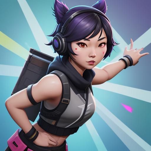 Asian Female Fortnite Game Character